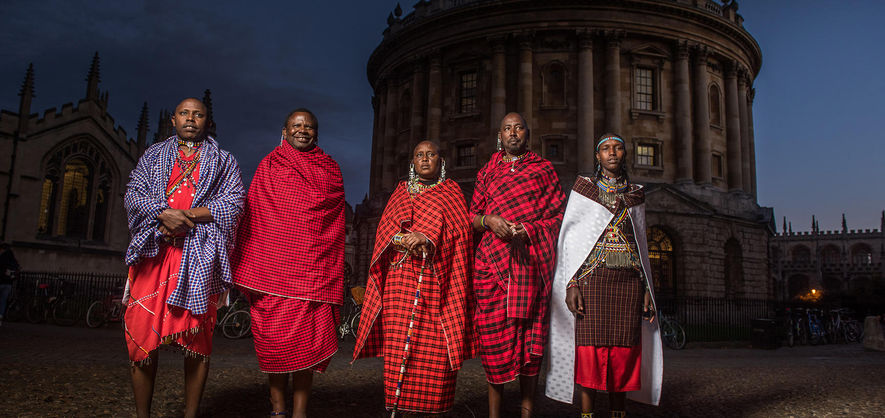 Maasai group in Radcliffe Square, Oxford