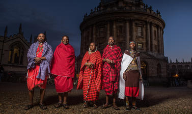Maasai group in Radcliffe Square, Oxford