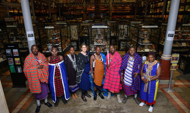 Maasai group visiting the Pitt Rivers Museum 