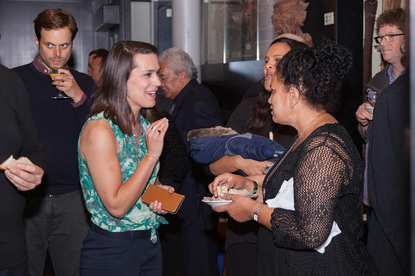 People at a museum event
