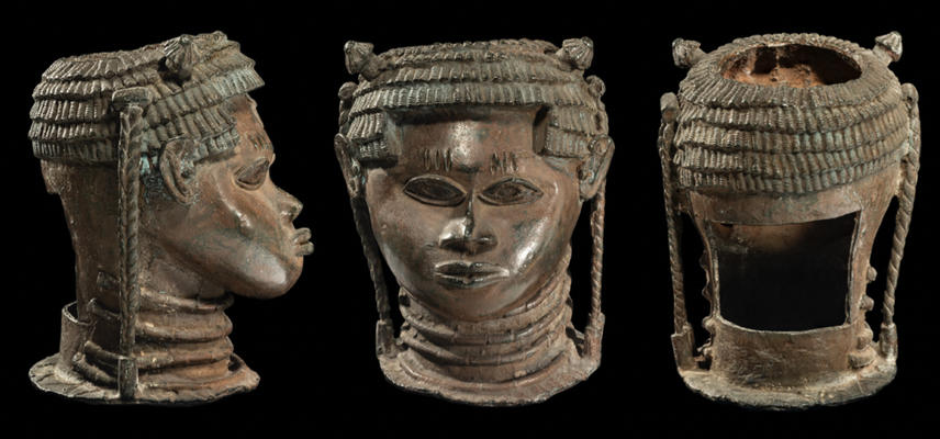 Bronze sculpture of head