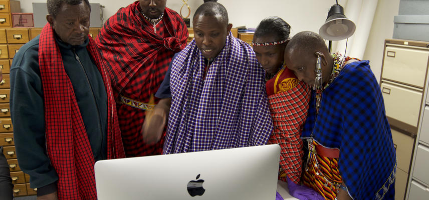 Maasai community members visiting PRM in 2019