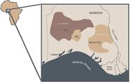 Map showing location of Kingdom of Benin Map showing location of Kingdom of Benin